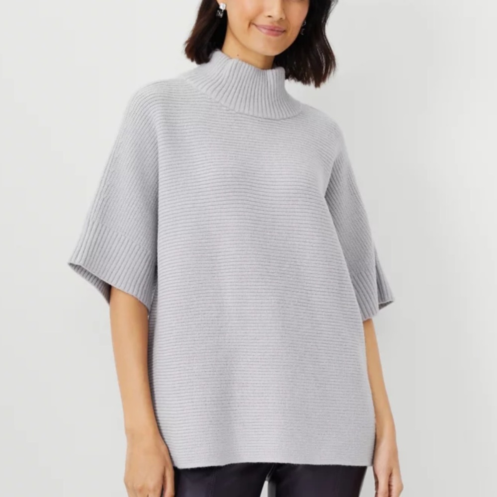 Ann Taylor Light Gray Turtleneck Sweater